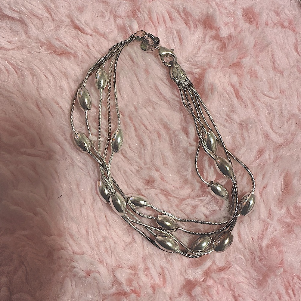 Silver Clasp Necklace and Bracelet Set